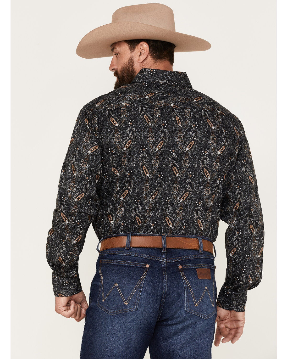 Image #4 - Rock & Roll Denim Men's Paisley Stretch Long Sleeve Button Down Shirt, , hi-res
