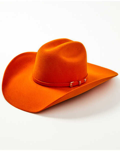 Serratelli Cattleman Felt Cowboy Hat, Orange, hi-res