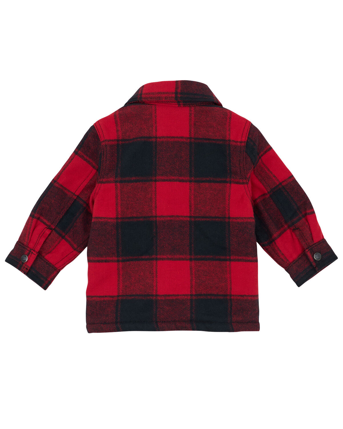 Image #2 - Wrangler Toddler Boys' Plaid Print Snap Jacket, Red, hi-res