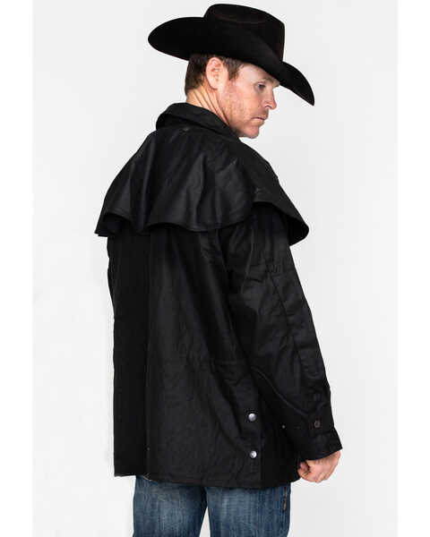 Image #2 - Outback Unisex Short Oilskin Jacket, Black, hi-res