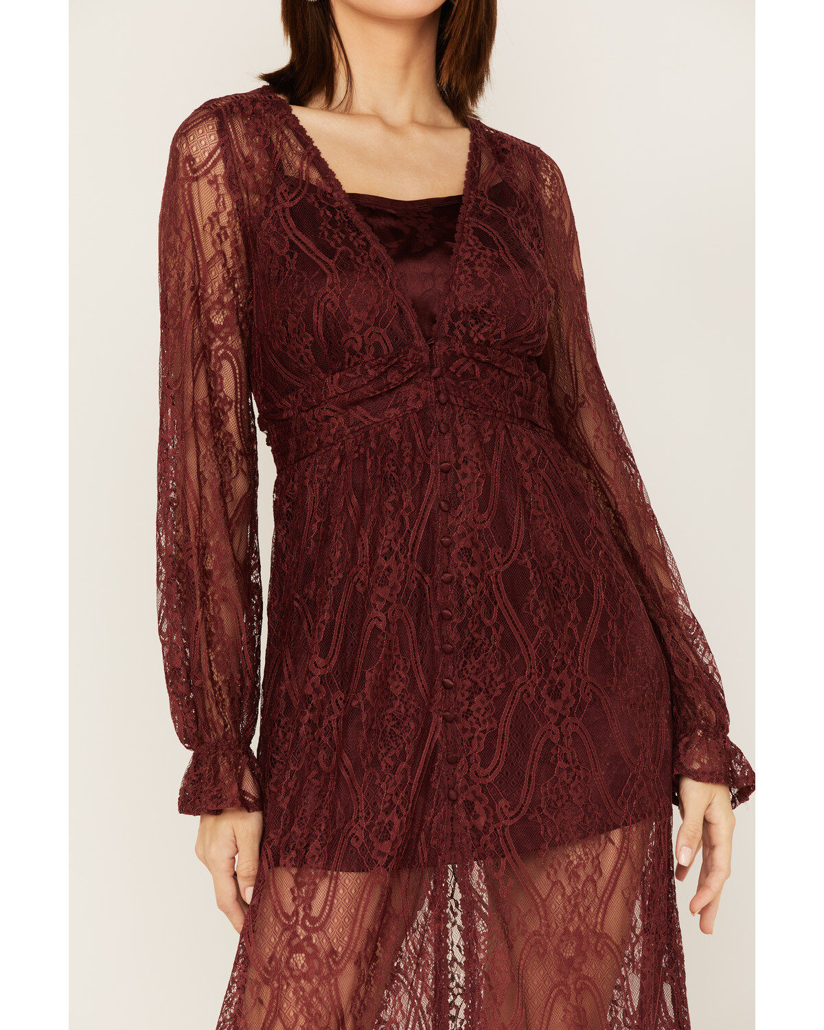 Image #3 - Shyanne Women's Floral Lace Duster Dress, , hi-res