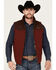 Image #2 - Cinch Men's Canvas Reversible Quilted Southwestern Zip Vest, Burgundy, hi-res