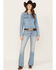 Image #1 - Ariat Women's R.E.A.L Brianna Light Wash High Rise Bootcut Oklahoma Jeans, Light Wash, hi-res