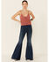 Image #2 - Mystree Women's Sweater-Knit Lace-Up Cami, Coral, hi-res
