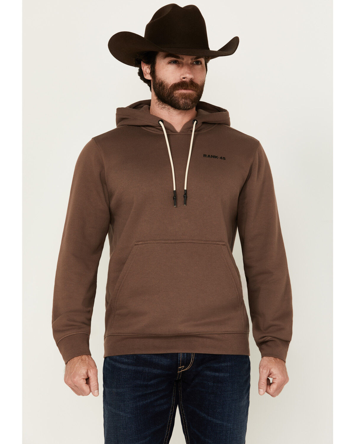 Image #2 - RANK 45® Men's Yee Yee Chute Gate Embroidered Hooded Sweatshirt, Brown, hi-res