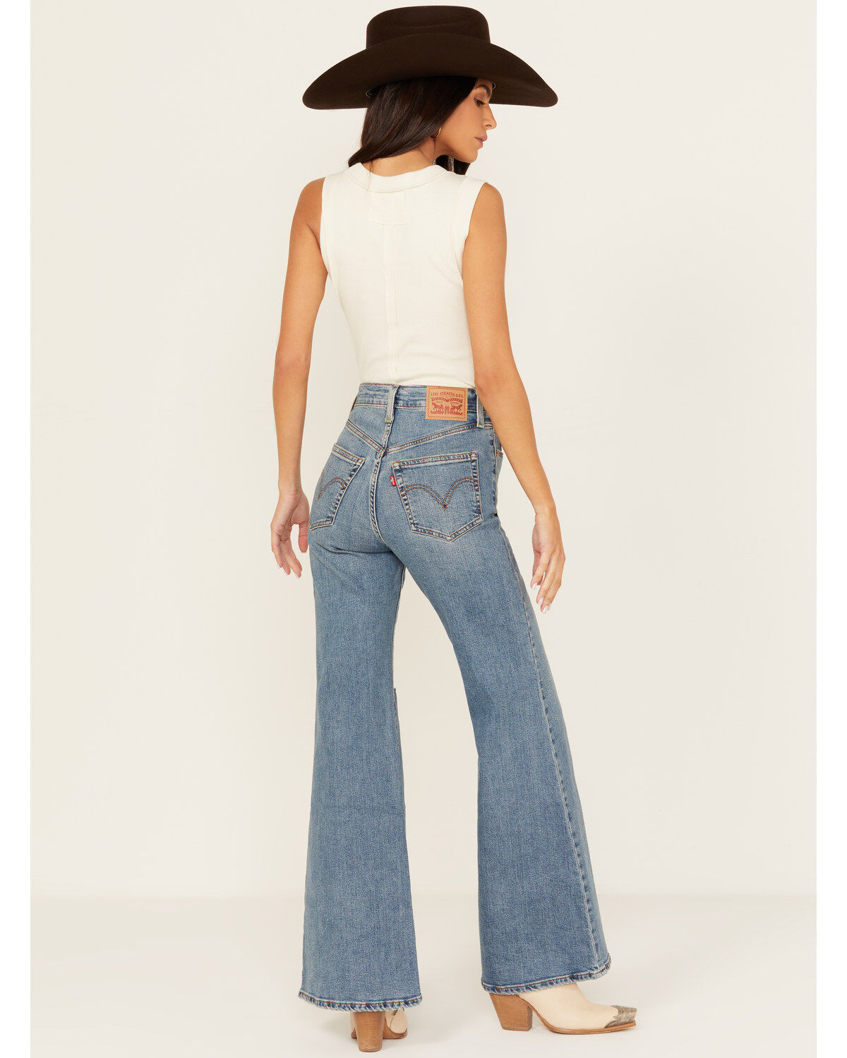 Image #3 - Levi's Women's Light Wash High Rise Slim Stretch Bell Jeans, Light Wash, hi-res