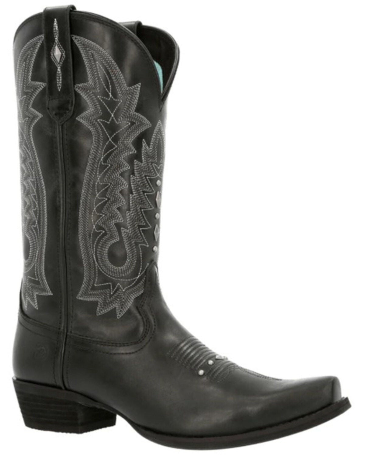 Durango Women's Crush Antique Studded Western Boots - Snip Toe, Black, hi-res