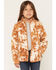 Image #1 - Wrangler Girls' Hay Away Cow Print Zip-Up Sherpa Jacket, Multi, hi-res