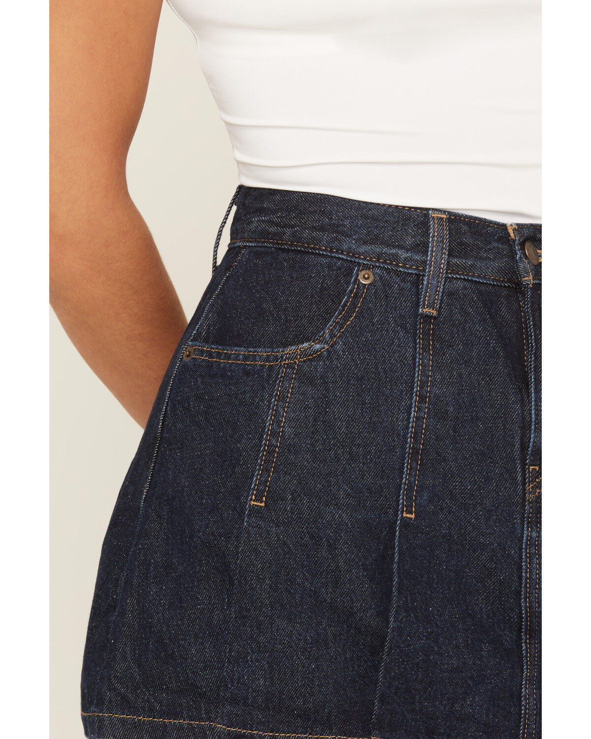 Levi's Women's Dark Wash Remember Together Pleated Denim Mini Skirt
