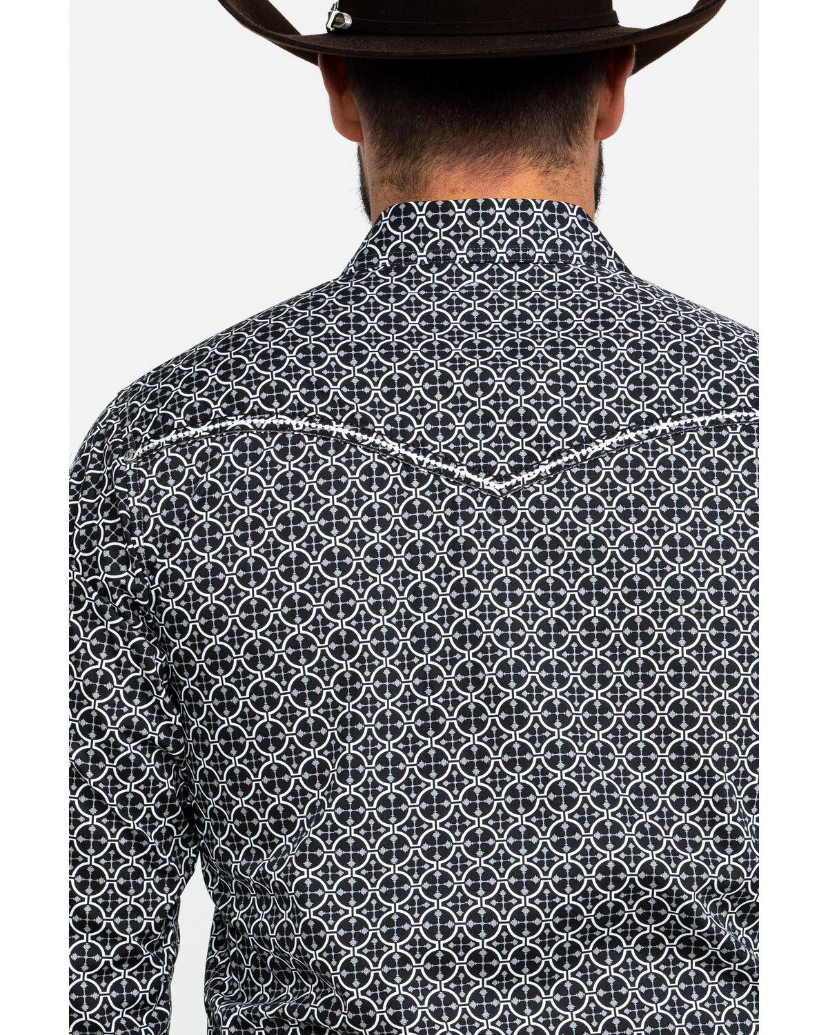 Image #5 - Rock 47 By Wrangler Men's Black Geo Print Long Sleeve Western Shirt , , hi-res