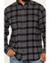 Image #3 - Hawx Men's Outlaw Plaid Print Long Sleeve Button-Down Flannel Work Shirt, Grey, hi-res