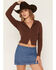 Image #1 - Cleo + Wolf Women's Zip-Up Sweater Hoodie, Brown, hi-res