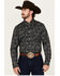 Image #1 - Cody James Men's Parker Paisley Print Long Sleeve Button-Down Stretch Western Shirt - Big, Black, hi-res