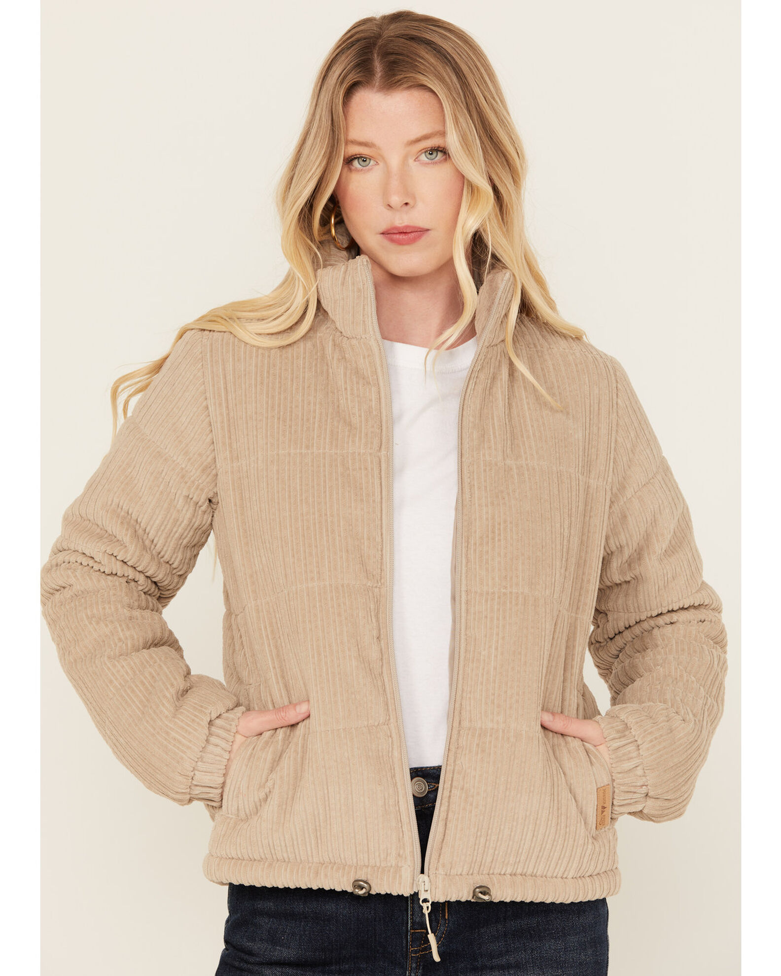 Corduroy puffer jacket sales women's