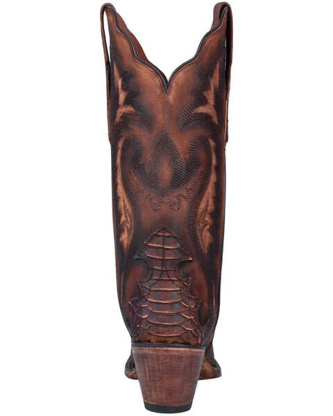 Image #4 - Dan Post Women's Lauryn Western Boots - Snip Toe, Brown, hi-res