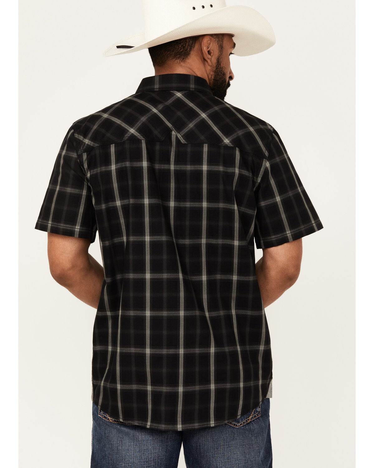 Image #4 - Moonshine Spirit Men's Exclusive Plaid Print Short Sleeve Snap Western Shirt, , hi-res