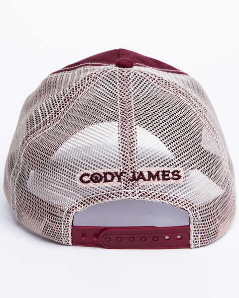 Image #5 - Cody James Men's Burgundy America Free Patch Mesh Ball Cap , Burgundy, hi-res