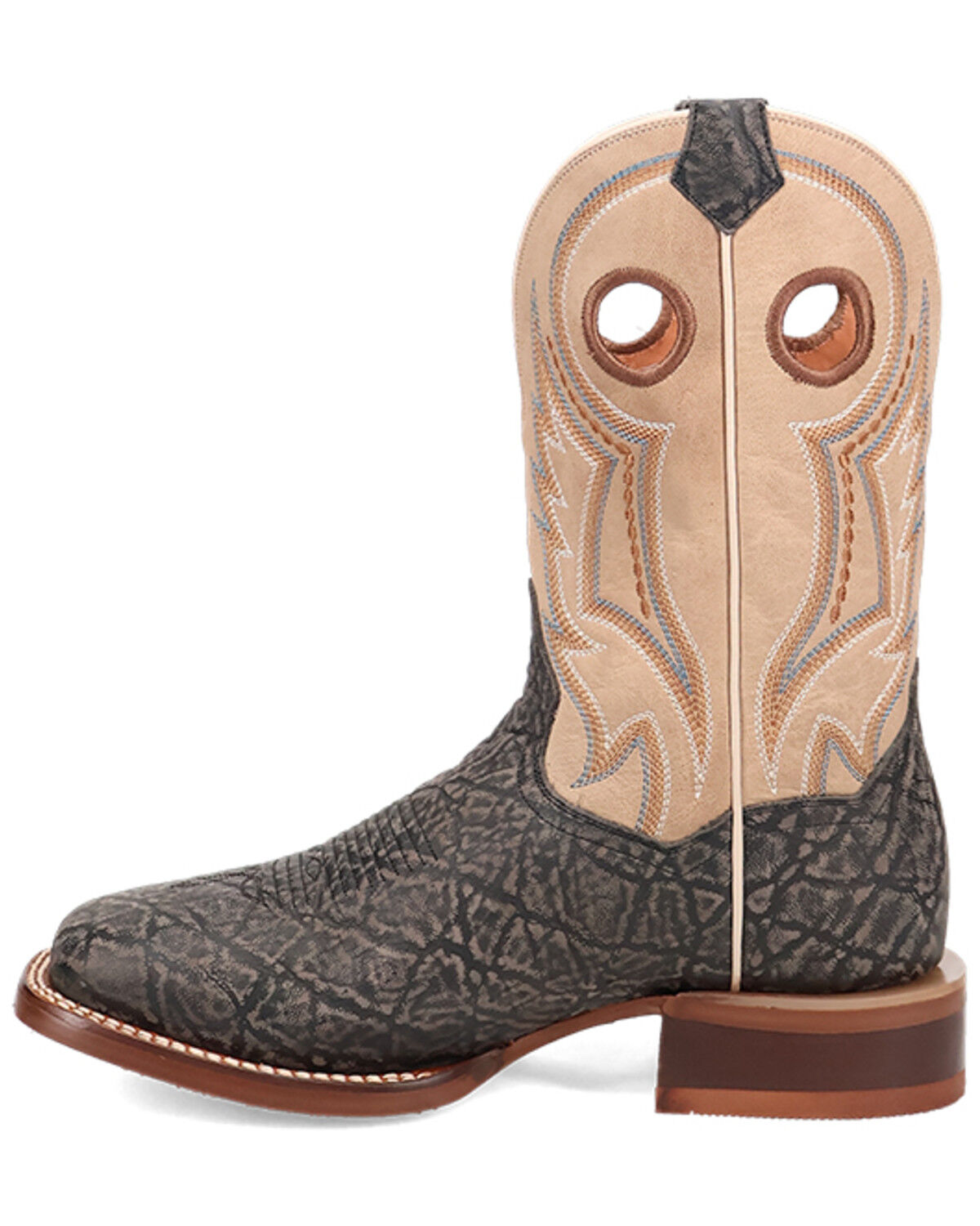 Image #3 - Dan Post Men's Elephant Print Western Boots - Broad Square Toe, Black, hi-res