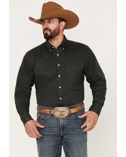 Image #1 - Resistol Men's Maddox Solid Long Sleeve Button Down Western Shirt, , hi-res
