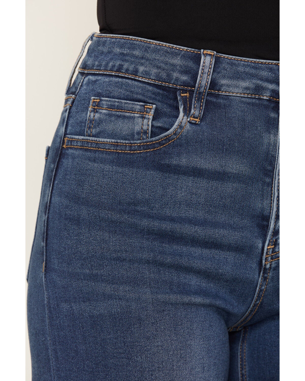 Image #2 - Vervet Women's Dark Wash High Rise Wide Leg Denim Jeans, Dark Wash, hi-res