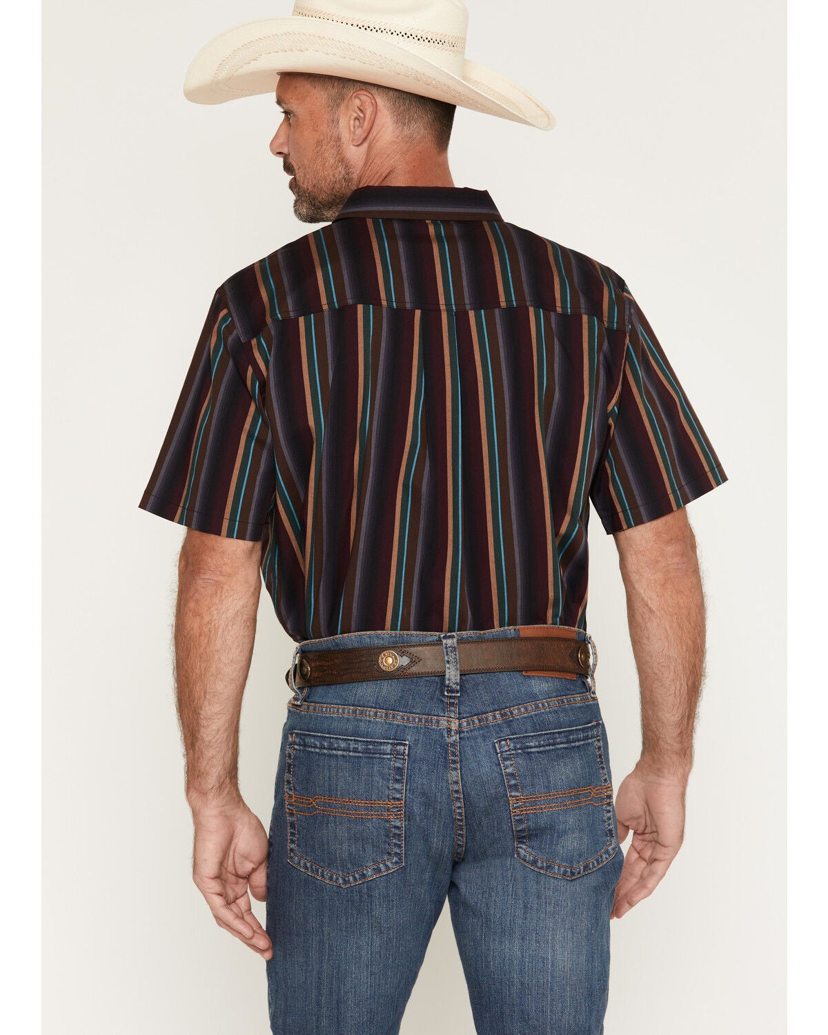 Image #4 - Cody James Men's Striper Striped Short Sleeve Button-Down Stretch Western Shirt, Multi, hi-res