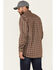 Cinch Men's FR Plaid Print Lightweight Long Sleeve Work Shirt , Brown, hi-res