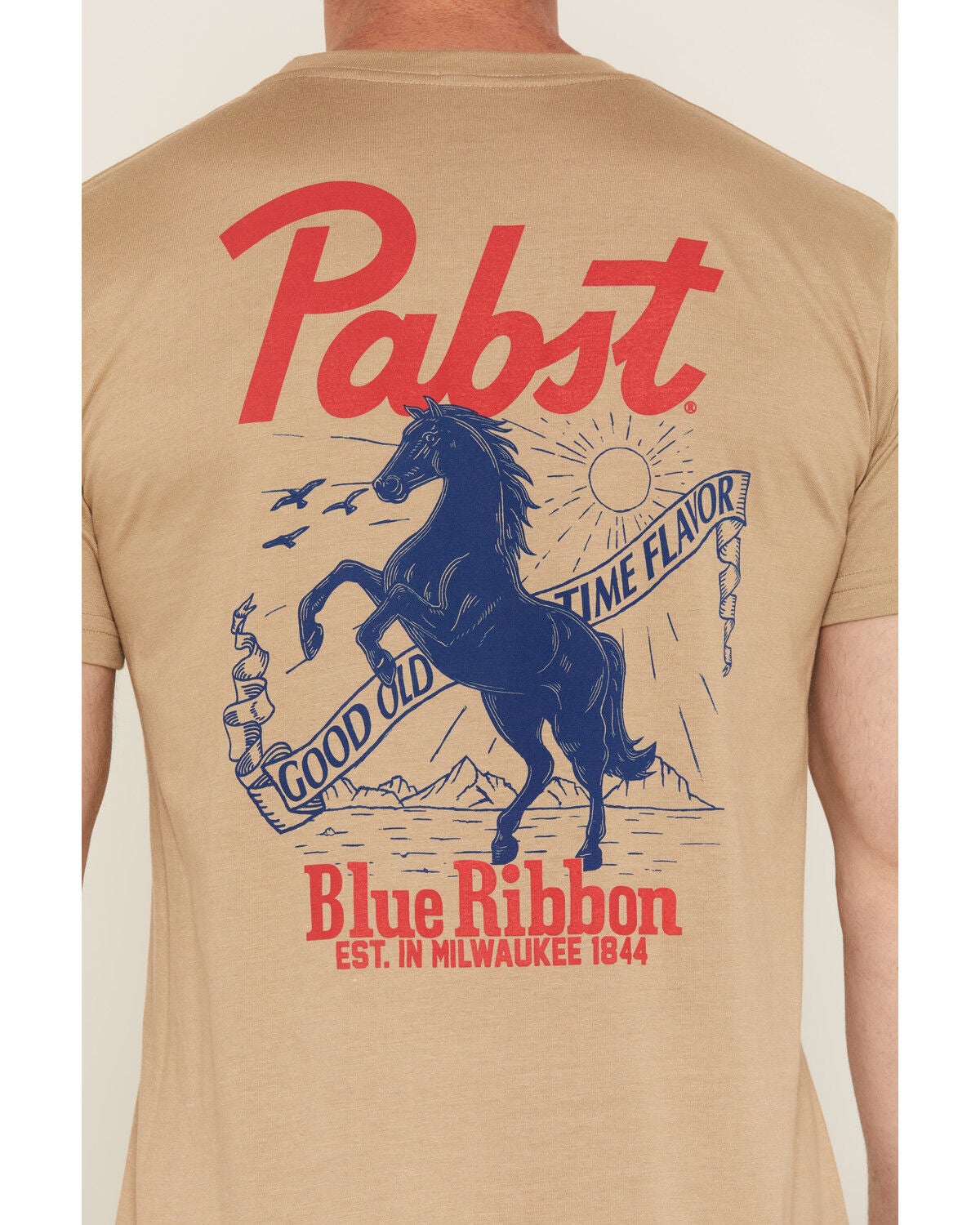 Image #4 - PBR Men's Boot Barn Exclusive Good Old Time Horse Short Sleeve Graphic T-Shirt, Sand, hi-res