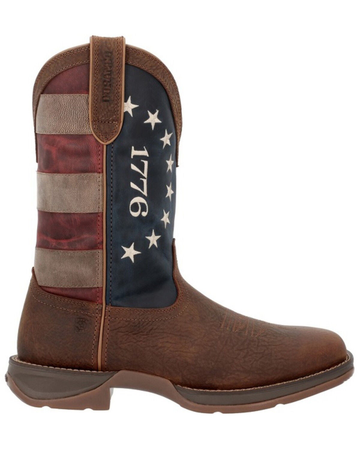 Image #2 - Durango Men's Rebel American 250 Western Boots - Broad Square Toe, Brown, hi-res