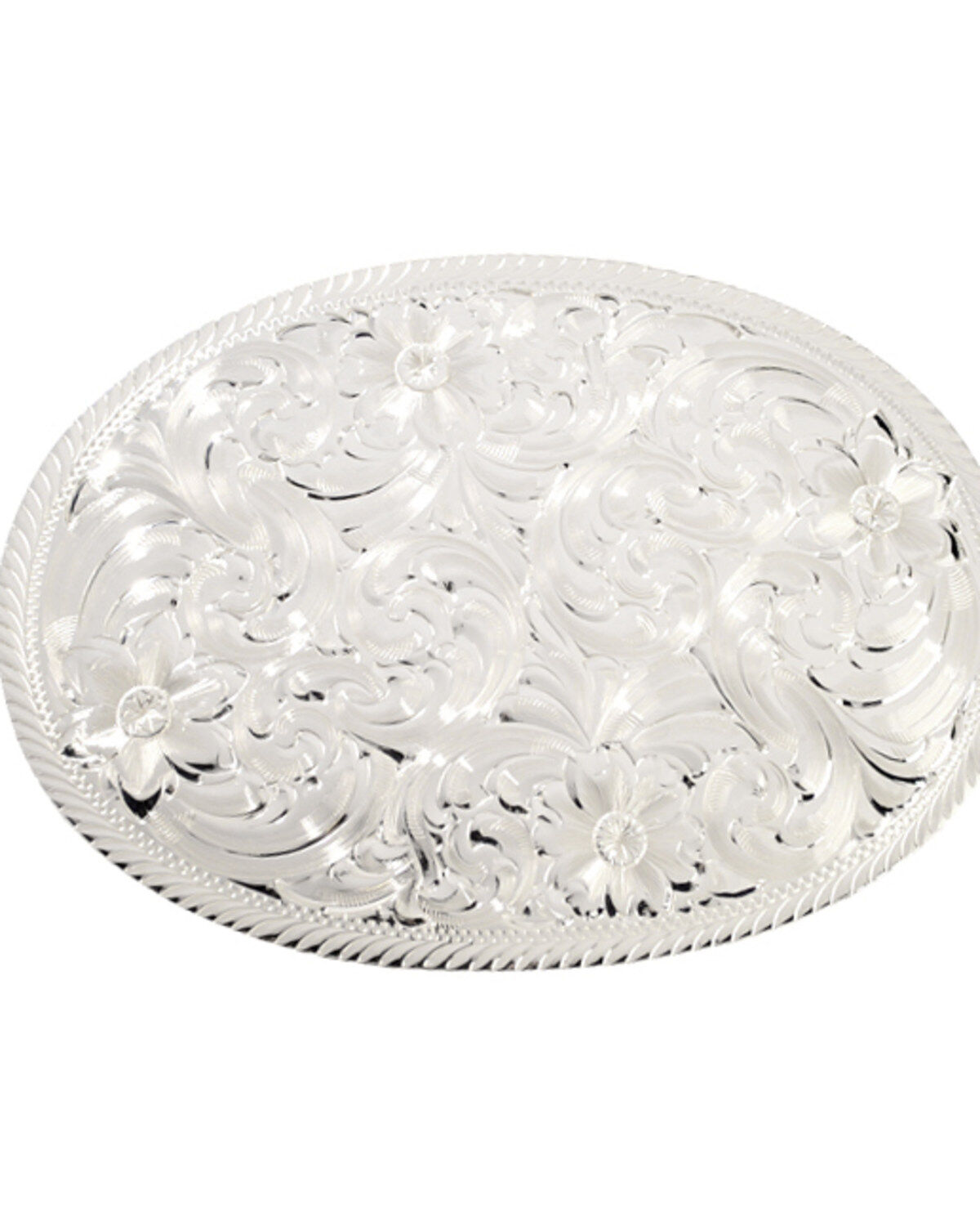 Image #1 - Montana Silversmiths Silver Engraved Western Buckle, Silver, hi-res