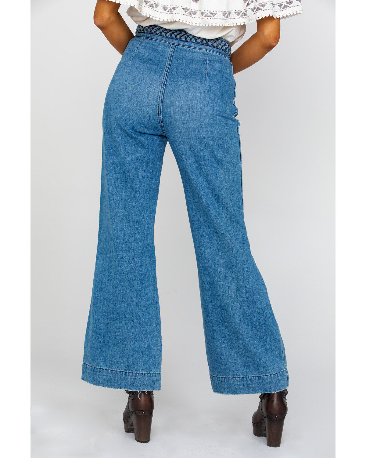 Image #2 - Free People Women's Seasons In The Sun Jeans, Blue, hi-res