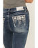 Image #2 - Grace in LA Women's Medium Wash Mid Rise Feather Pocket Bootcut Stretch Denim Jeans, Medium Wash, hi-res