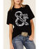 Ruby's Rubbish Women's Guitars & Cadillacs Graphic Short Sleeve Tee , Black, hi-res