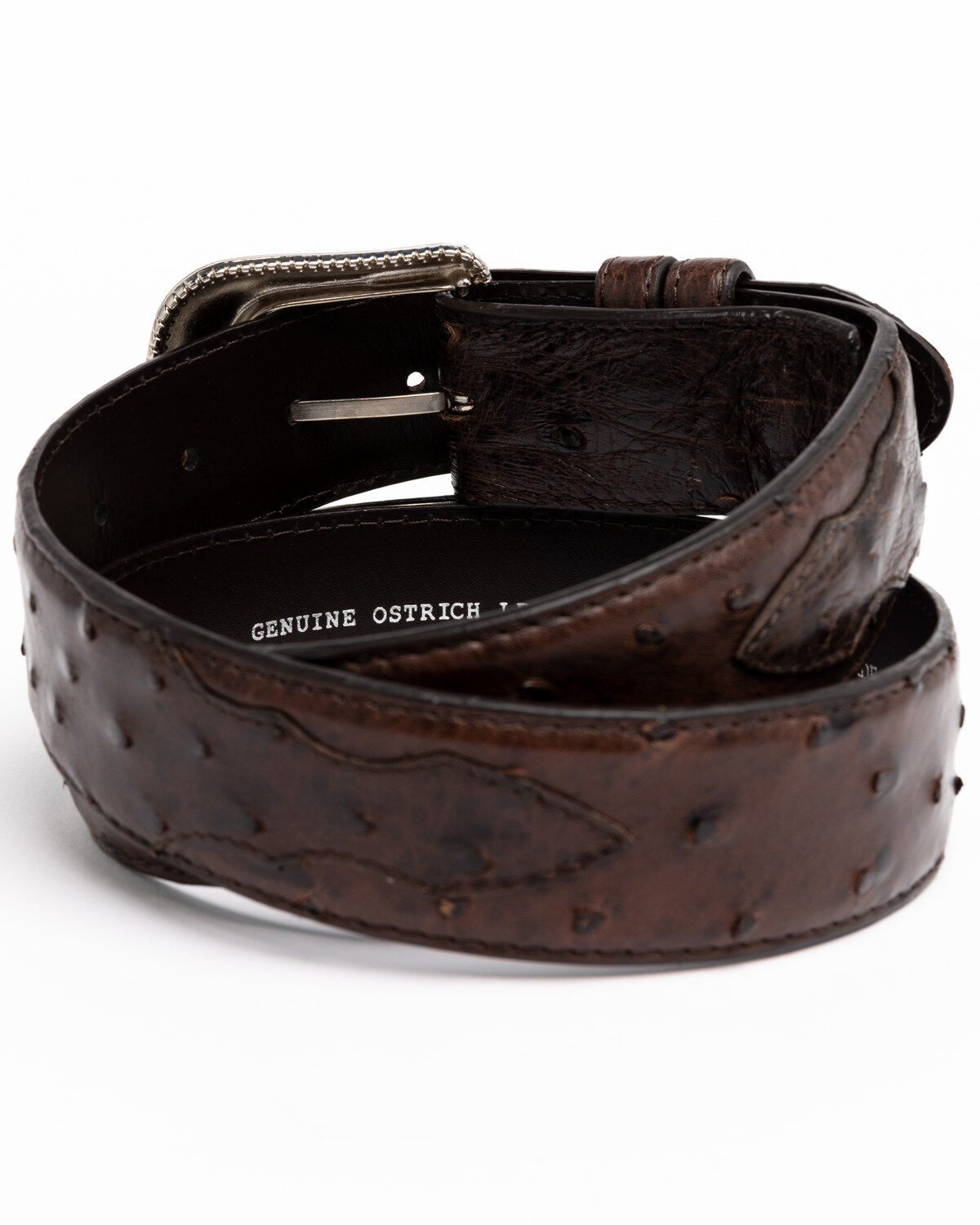 Image #2 - Cody James Men's Chocolate Full Quill Ostrich Exotic Belt , , hi-res