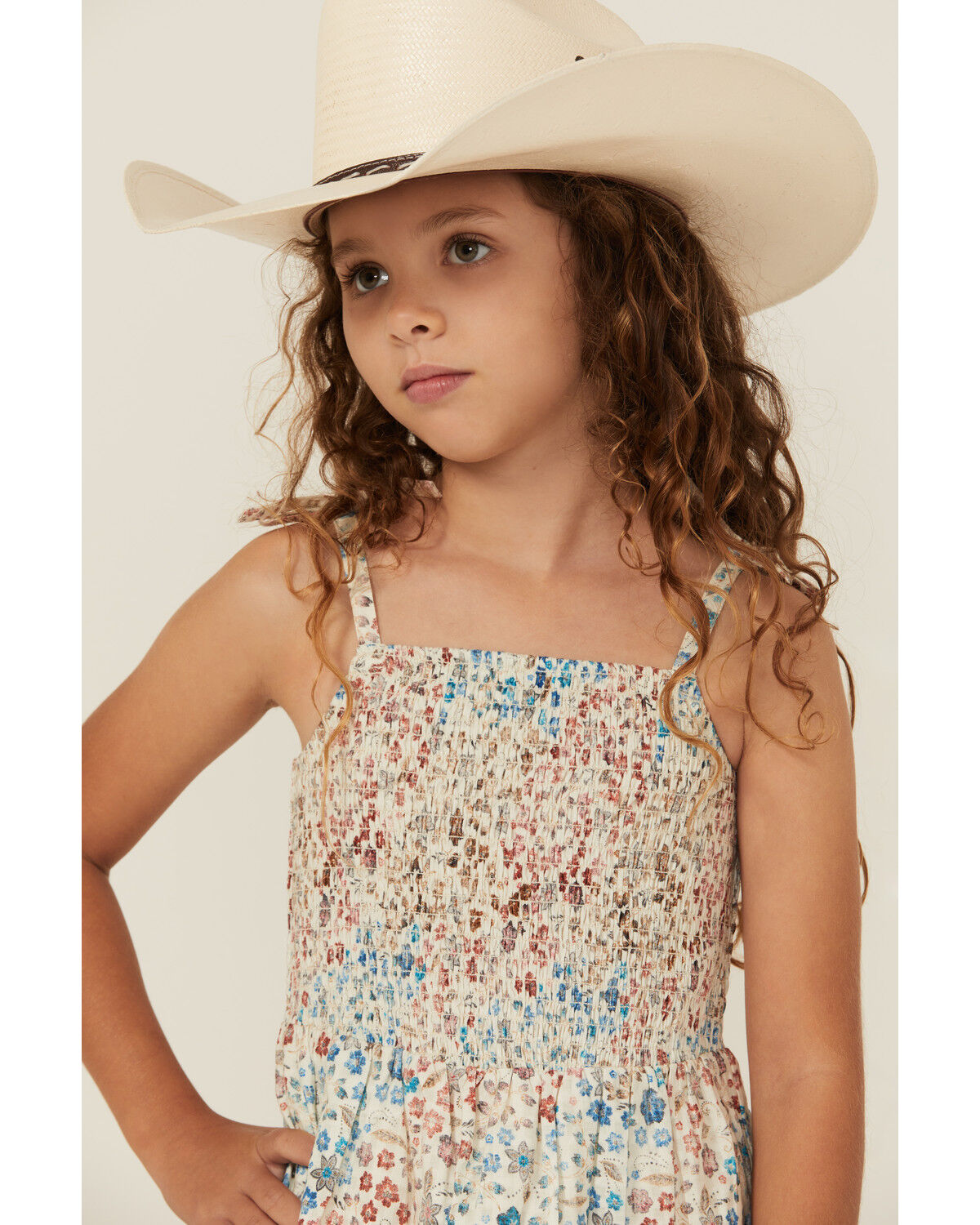 Product Name:  Shyanne Girls' Floral Print Sleeveless Midi Dress