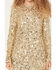 Image #3 - Show Me Your Mumu Women's Maddison Long Sleeve Sequins Mini Dress, Gold, hi-res