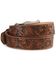 Justin Men's Floral Tooled Leather Belt, Tan, hi-res