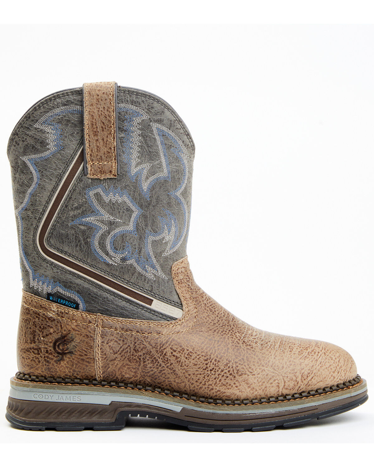Image #2 - Cody James Men's Disruptor Tyche Eccentric Soft Pull On Work Boots - Soft Toe, Grey, hi-res