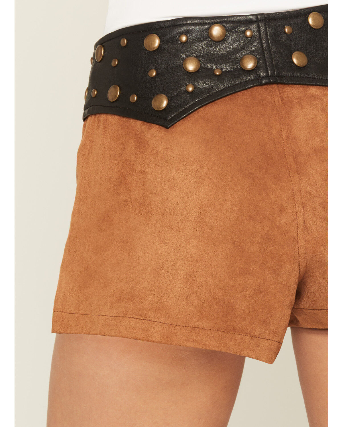 Image #4 - Show Me Your Mumu Women's Wilson Faux Suede Shorts, Tan, hi-res