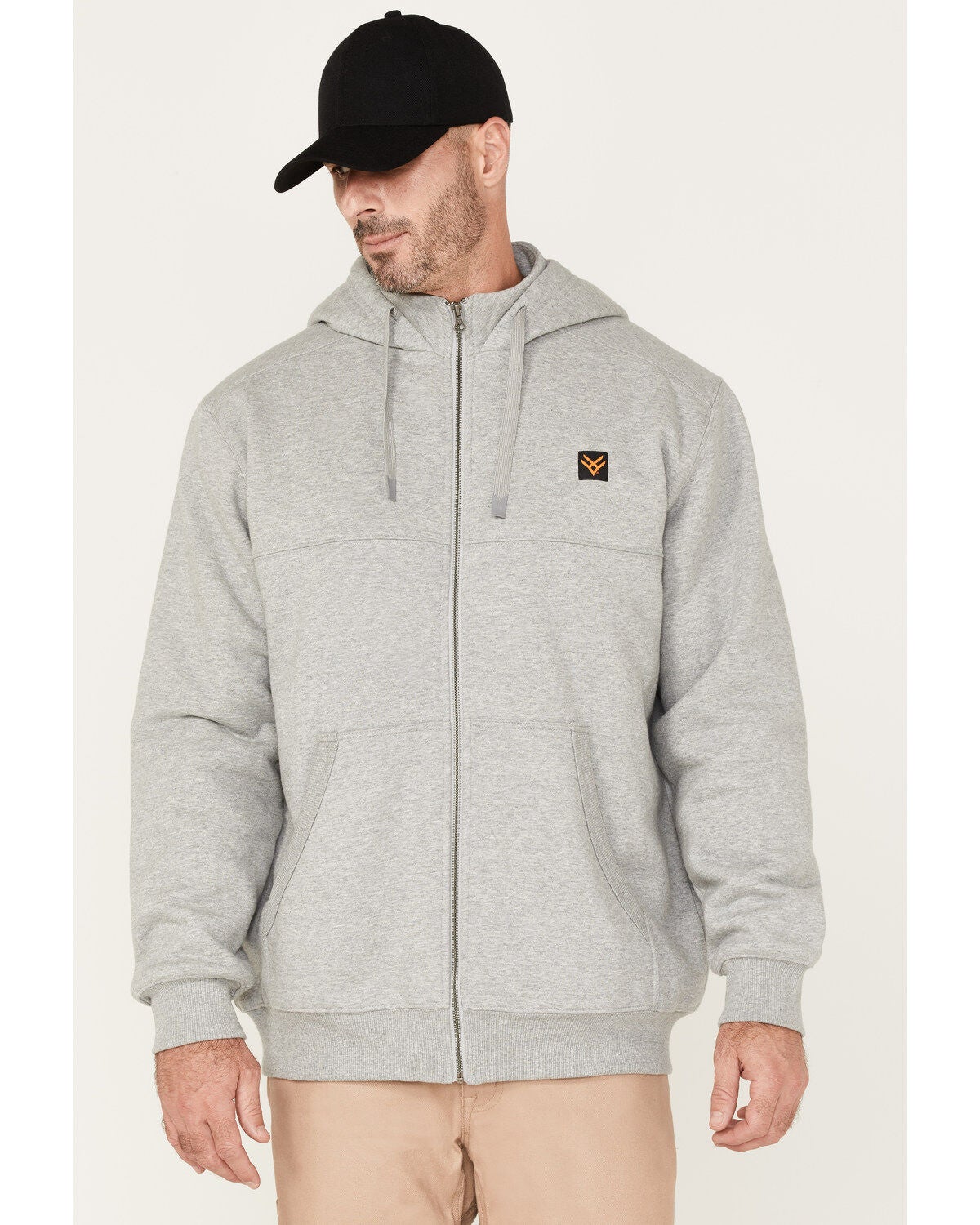 Hawx Men's Full Zip Quilted Water Repellent Hooded Jacket - Big & Tall, Light Grey, hi-res
