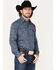 Panhandle Men's RS Tonal Paisley Stretch Long Sleeve Snap Shirt, Indigo, hi-res