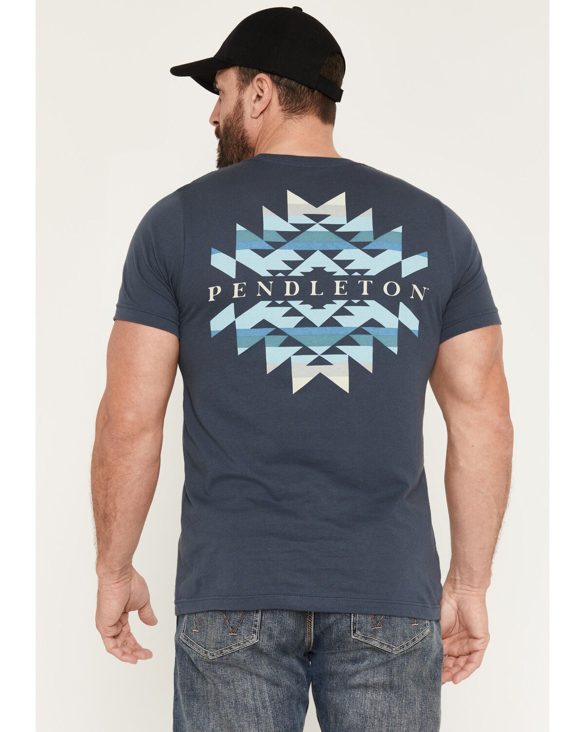 Image #1 - Pendleton Men's Logo Short Sleeve Graphic T-Shirt, Blue, hi-res