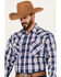Image #2 - Rodeo Clothing Men's Plaid Print Long Sleeve Pearl Snap Western Shirt, , hi-res