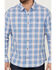 Image #3 - Flag & Anthem Men's Sanderson Dobby Plaid Long Sleeve Button Down Western Shirt, Blue, hi-res