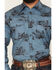 Image #3 - Cowboy Hardware Men's Western Scenery Print Long Sleeve Snap Stretch Western Shirt, Indigo, hi-res