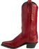 Image #3 - Abilene Women's Cowhide Western Boots - Round Toe, Red, hi-res