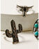 Shyanne Women's Silver & Turquoise Cactus Longhorn 3-Piece Ring Set, Silver, hi-res