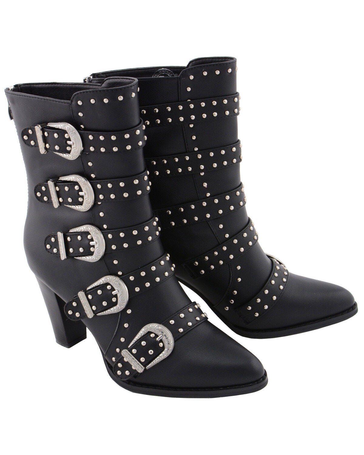 pointed toe buckle boots