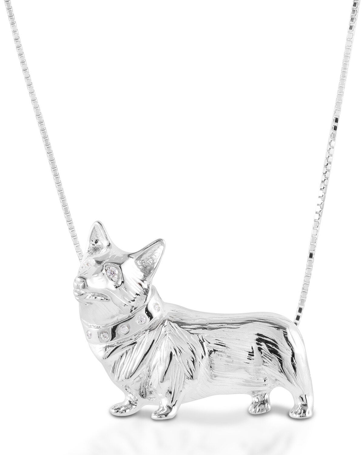 Kelly Herd Women's Large Corgi Necklace, Silver, hi-res
