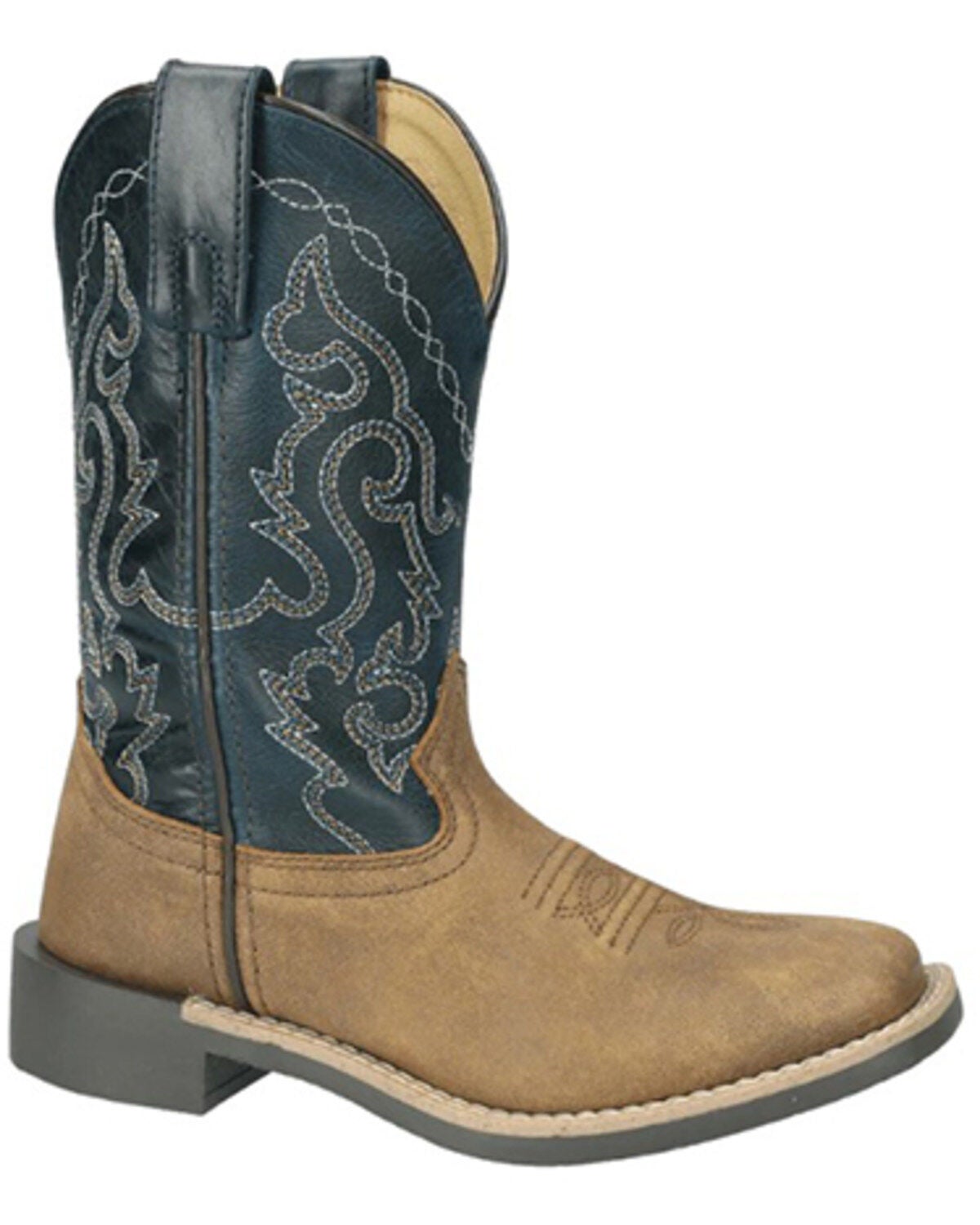 Smoky Mountain Little Boys' Midland Western Boots - Broad Square Toe, Brown, hi-res