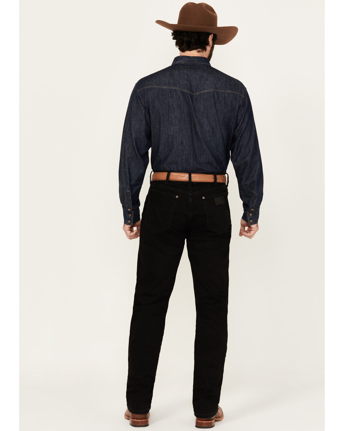 Image #3 - Wrangler Retro Men's Blackwell Slim Straight Stretch Denim Jeans, Black, hi-res